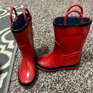 LaCrosse Red Kids Rain Boots with Black Trim
